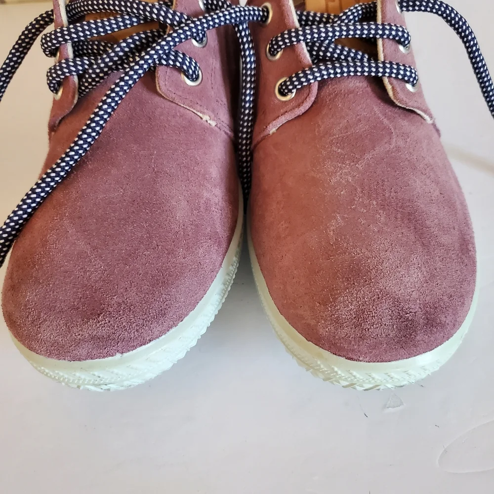 Fly London 37 Plum Suede Lace Up Fashion Sneakers Old Money Academia Eclectic